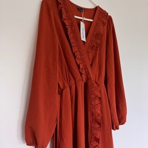 Simplee Rusty orange Maxi dress